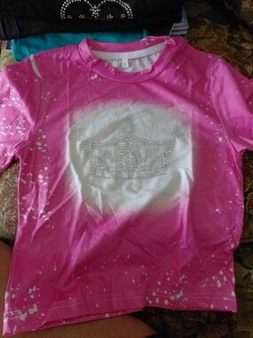 Girls' Pink Rhinestone Crown Tee